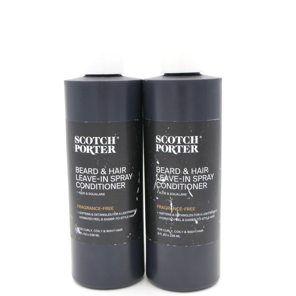Scotch Porter Beard & Hair Leave-In Spray Conditioner 2 Pk 8oz Ea Fragrance Free